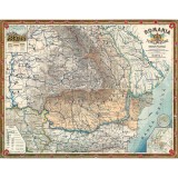 Harta Romania si Terile vecine, 1899, 50x70cm, repro