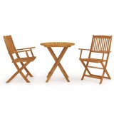 Set mobilier gradina, pliabil, 3 piese, lemn masiv acacia GartenMobel Dekor, vidaXL