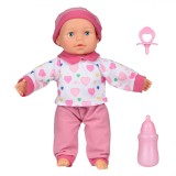 Set papusa bebelus cu suzeta, biberon si sunete, 19,5x10,8x35 cm