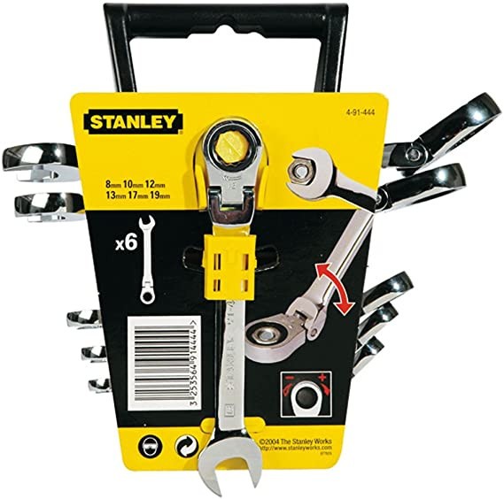 Stanley 4-91-444 Set 6 chei combinate cu clichet articulate 8, 10, 12, 13, 17, 19 mm ProAdvanced PowerfulTools