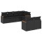 Set canapele de gradina cu perne, 7 piese, negru, poliratan