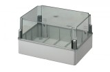 Doza aplicata transparenta 300x220x180mm IP56 inalta pentru distributie jonctiune ABS rezistenta UV fara presetupe margini netede, Elettrocanali