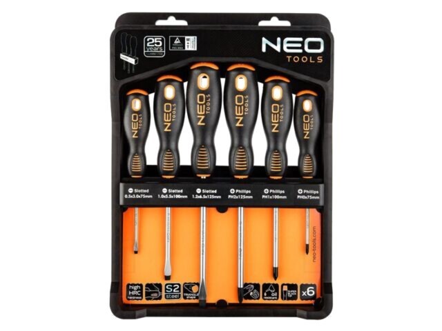 Kit şurubelniţe Phillips şi plate 6 piese NEO TOOLS 04-213