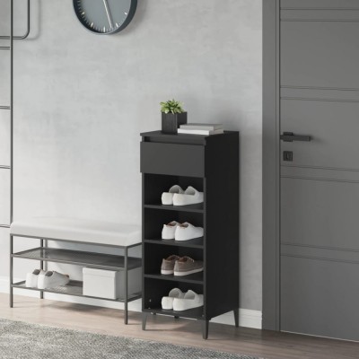 vidaXL Pantofar, negru, 40x36x105 cm, lemn prelucrat 819781 foto