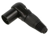 Mufă XLR Tată 5-Pin Unghi 90&deg; Neagră