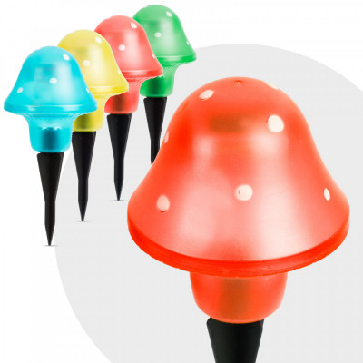 Lampa solara LED - model ciuperca, 11 cm foto