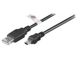 Cablu USB 2.0 A la Mini B 1.8m Negru, Goobay