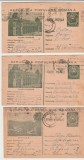 Romania, 3 intreguri RPR carti postale semiilustrate circulate 1953-1954