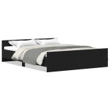 Cumpara ieftin Cadru pat fara saltea, stejar negru, 150x200 cm, lemn prelucrat