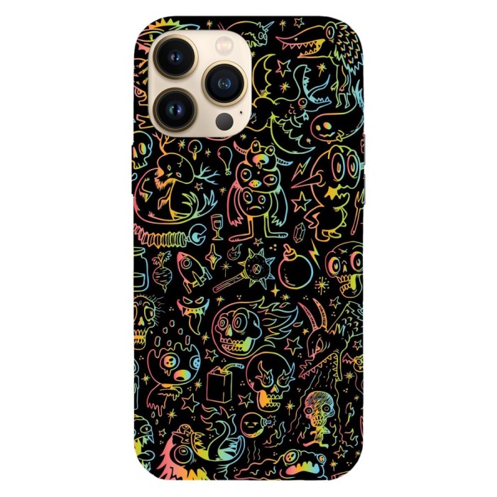 Husa compatibila cu Apple iPhone 13 model Neon monsters, Silicon, TPU, Viceversa