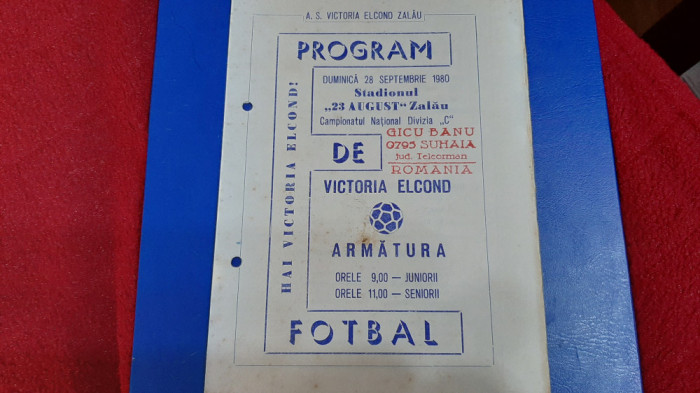 program Victoria E. Zalau - Armatura Zalau