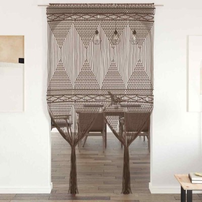 vidaXL Perdea macrame, gri taupe,140 x 240 cm, bumbac foto