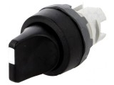 Comutator rotativ 22mm negru 3 poziții