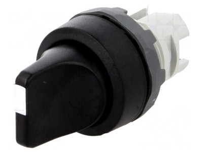 Comutator rotativ 22mm negru 3 poziții foto