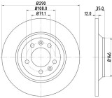 Disc frana MERCEDES V-CLASS (638/2) (1996 - 2003) KRIEGER 0950004256