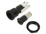 Clemă neagră 5x20mm 16A 250VAC, montare pe panou, IP40 - SCHURTER