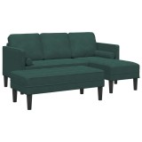 vidaXL Set de canapea cu pernă 2 pcs Verde &icirc;nchis Poliester 3329266