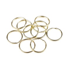 Set 10 inele metalice pentru chei Crisalida, diametru 25 mm, Auriu