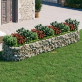 vidaXL Strat &icirc;nălțat gabion, 400x100x50 cm, fier galvanizat