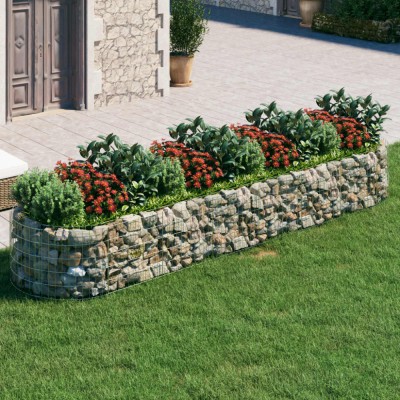 vidaXL Strat &amp;icirc;nălțat gabion, 400x100x50 cm, fier galvanizat 152042 foto