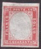 Italy Sardinia 1855 Definitives, King Viktor Emanuel II, 40c carmine, MLH AM.233, Nestampilat