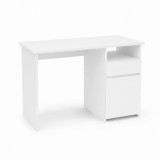Birou Leziter Family Pro cu 1 sertar si 1 usa, 100x50x74 cm, alb, placaj