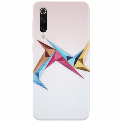 Husa silicon pentru Xiaomi Mi 9, Abstract Minimalistic Colors Triangles foto