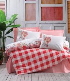 Cumpara ieftin Set de lenjerie pentru pat dublu, Cotton Box, model Oregano Pink