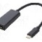 Cablu DisplayPort soclu, USB C mufa, USB 3.1, lungime 0.23m, {{Culoare izola&amp;#355;ie}}, QOLTEC - 50377