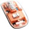Mouse Nou M133, 2400dpi, 5 Butoane, Indicator Nivel Baterie, Transparent, Portocaliu, Wireless + Bluetooth