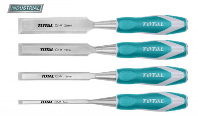 TOTAL - SET 4 DALTI PENTRU LEMN (6MM, 12MM, 19MM, 25MM) - CR-V (INDUSTRIAL) PowerTool TopQuality foto