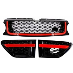 Ansamblu Grila Centrala si Grile Laterale Land Range Rover Sport L320 Facelift (2010-2013) Autobiography Look Editie Rosu Negru Performance AutoTuning
