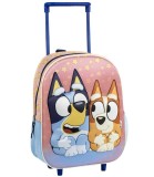 Rucsac Copii Cerda Bluey cu Roti 3D, Troler Prescolari 3-6 Ani, Dimensiuni 25x31x10cm