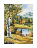 Cumpara ieftin Tablou cu pescarul norocos pictat manual, 70x50cm pictura ulei pe panza Constantin Feraru