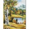 Tablou cu pescarul norocos pictat manual, 70x50cm pictura ulei pe panza Constantin Feraru