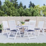Set 6 Perne Paleți vidaXL Bleumarin 50x50x4 cm Oxford, Perne Scaun, Exterior/Interior, Rezistente la Apa, Albastru