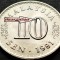 Moneda exotica 10 SEN - MALAEZIA, anul 1981*cod 5325 = UNC + ERORI REVERS AVERS