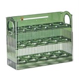 Suport Organizator pentru Oua, Cyrax, Capacitate 30 Oua, Pentru Usa Frigiderului, 3 Straturi, din Plastic, Verde Transparent