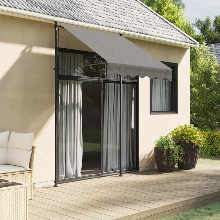 vidaXL Copertină retractabilă, antracit, 150x150 cm, țesătură și oțel 368737