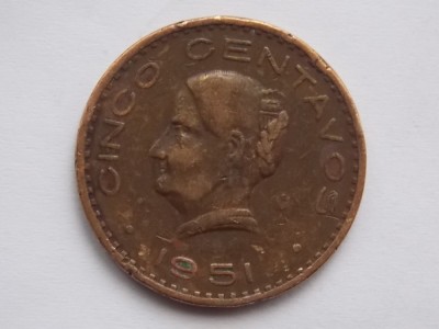5 CENTAVOS 1951 MEXIC foto