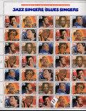 USA-JAZZ, BLUES SINGERS - MUSICA -Cantareti celebrii-Bloc cu 35 timbre de 29 c