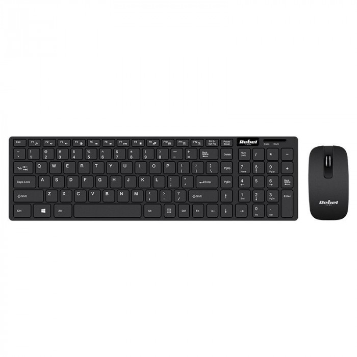 Kit wireless tastatura + mouse Rebel WS300, negru