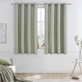 Cumpara ieftin Set 2 Draperii, 140 x 160 cm, Prindere cu Inele, Verde Deschis - CN