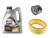 Kit revizie schimb ulei 10W40 4L + filtre Renault Clio II, Symbol I, Kangoo, Megane I benzina 1.4 8v Mobil 512305 MOBIL 10W40 4L + BK10001 + BK10100-2