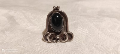 argint INEL MASIV cu ONIX unic OPULENT manopera EXCEPTIONALA de efect VECHI splendid foto