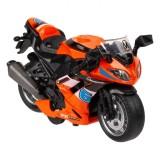 Motocicletă Die Cast, 1:14, Sunet și Lumină, Portocaliu, Oem
