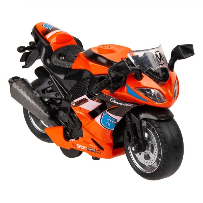Motocicletă Die Cast, 1:14, Sunet și Lumină, Portocaliu
