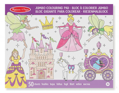 Caiet jumbo cu desene pentru colorat Printese si zane Melissa and Doug foto