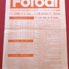 Program meci fotbal FC "SOIMII" IPA SIBIU-CSM DROBETA TURNU-SEVERIN(15.05.1983)