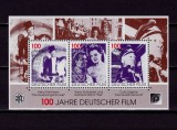Cumpara ieftin ✅(V26) Germania &#039;95, bloc viniete &quot;100 ani filmul german&quot; ,Romy Schneider , MNH, Nestampilat